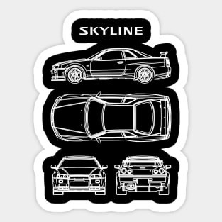 Nissan Skyline GTR R34 Blueprint Sticker
